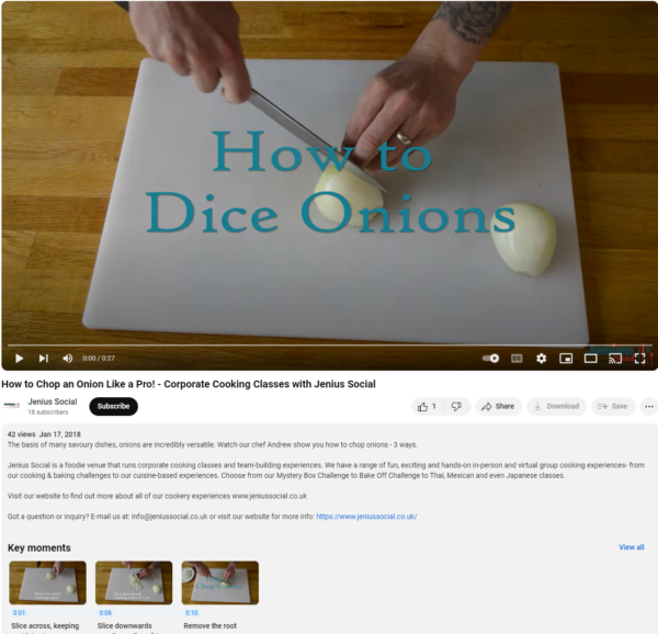Youtube - Cooking Tutorial