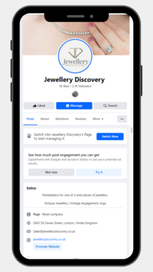 Jewellery Discovery Facebook Account